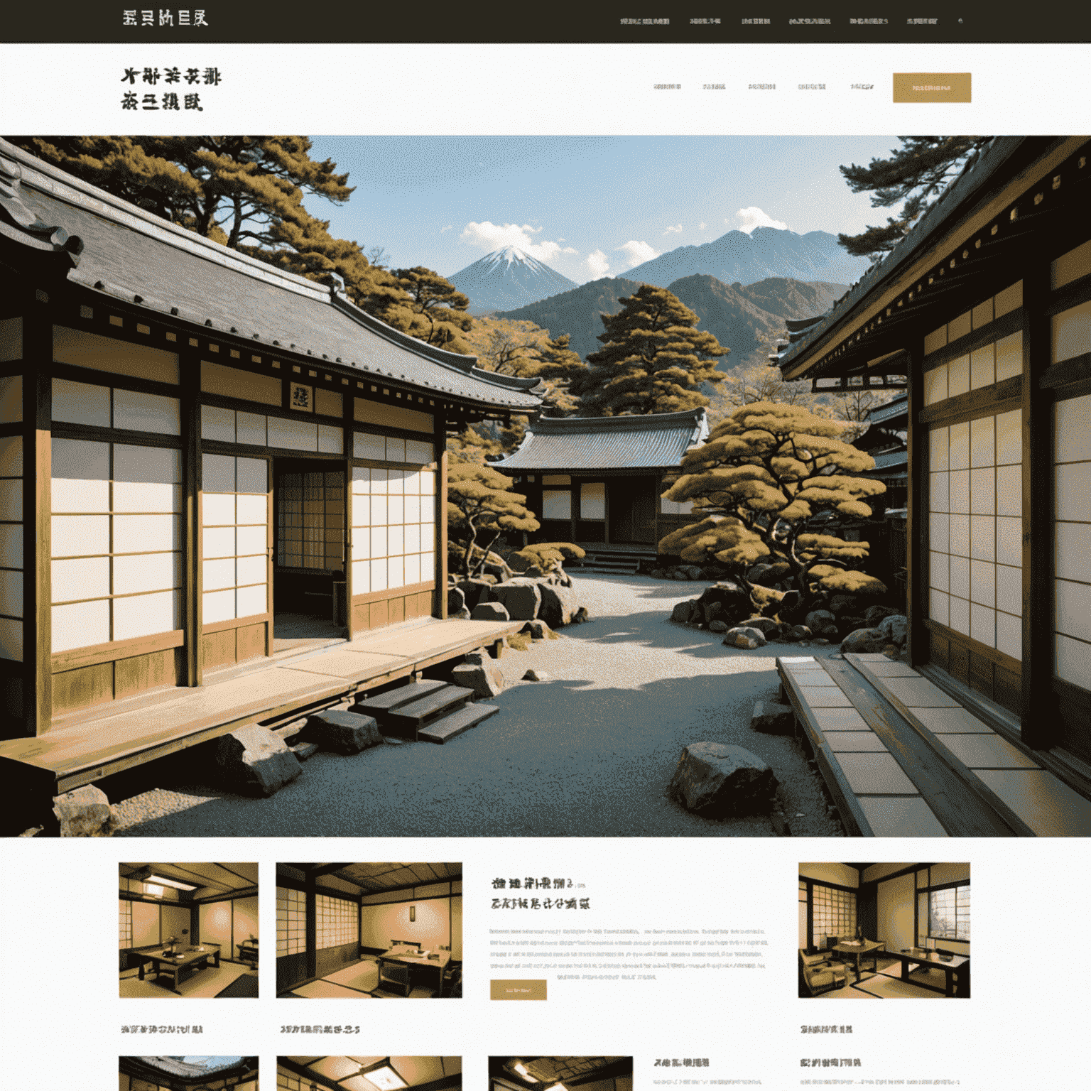 日本の伝統的な要素と現代的なデザインを融合したウェブサイトのスクリーンショット